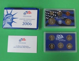 2006 U.S. Proof Set * 10 Coin Set w/ Quarters * Original Box w/COA * Free Ship - Picture 1 of 2