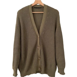 Jenni Kayne Sweater Cardigan Cocoon Women XS Organic Cotton Olive Green Oversize - Picture 1 of 10