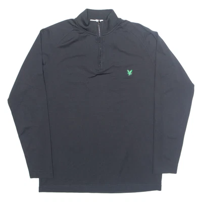LYLE & SCOTT CLUB Mens Sweatshirt Black 1/4 Zip Nylon M - Image 1 of 4