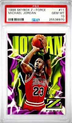 1996 Michael Jordan Skybox Z-Force PSA 10 POP 80 Art RARE Pristine Gem Mint 11 - Image 1 of 4