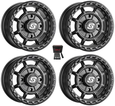 Sedona Rift 15x6 ATV Wheels Black Polaris Sportsman / RZR / Ranger Foto 1 de 3