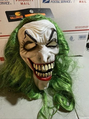 Happy Halloween Joker mask horror spooky clown Rubber Mask Roleplay Cosplay - Image 1 of 4