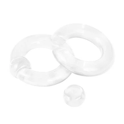 2pc Multi Color Acrylic Captive Bead Ring Septum Lip Tragus Hoop Piercing 12-00g - Image 1 of 4