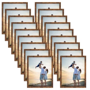 18 Packs 8x10 Rustic Brown Multi Plastic Picture Frames Set with Plastic Cove... - Picture 1 of 7