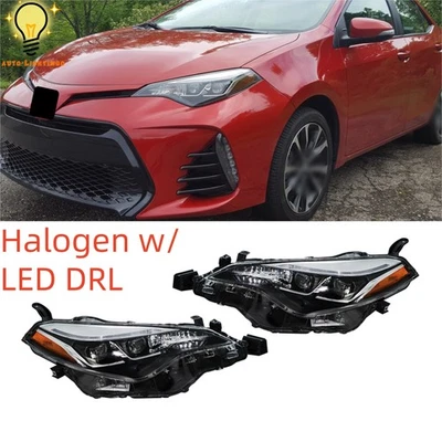 Faro halógeno diestro+derecho con LED DRL para Toyota Corolla SE XSE XLE 2017-2018 2019 Foto 1 de 4