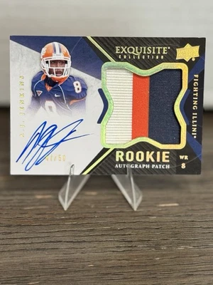 2012 Exquisite Collection Rookie Autograph Patch A.J. Jenkins #124 Holo Gold /50 - Image 1 of 2