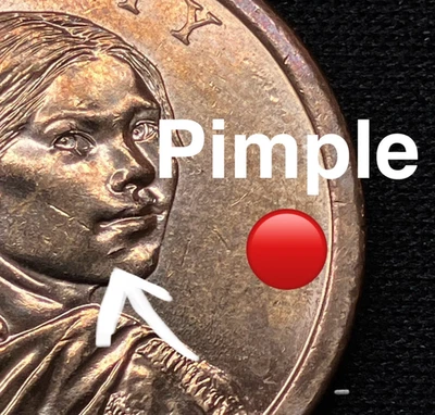 2011-P Sacagawea One Dollar Large Pimple Strike Natural Golden Tone w/ Video - Image 1 of 4