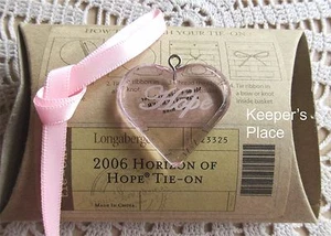 Longaberger Horizon Of Hope Korb zum Binden 2006 rosa Herz mit Band  - Bild 1 von 2