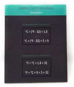 Gráfico magnético de madera de temperatura de conversión de unidad métrica de 4 x 5 pulgadas para nevera - Imagen 1 de 1