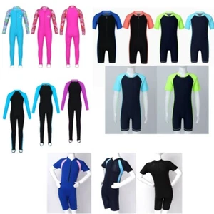 UK Girls Boys One Piece UV UPF 50+ Protection Rash Guard Swimsuit Bathing Suit - Picture 1 of 42