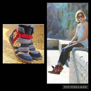 Zapatilla deportiva de cuña Hotel Amour Sailor Anchor & Stars con correa de velcro talla 38 - Imagen 1 de 4