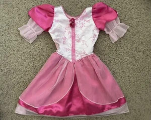 Disney Sleeping Beauty Princess Aurora Pink Short Sleeve Costume Dress Size 4-6X - Picture 1 of 9