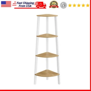 Corner Shelf Stand 4-Tier Bookshelf Industrial Ladder Shelf Living Room Office - Picture 1 of 5