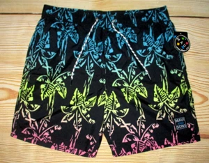 MENS MAUI AND SONS TROPICAL PALMS DRAWSTRING LINED SWIM BOARD SHORTS SIZE L - Picture 1 of 3