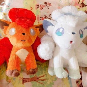 Pokemon Center Alolan Vulpix Rokon set of 2 Fuwa Fuwa Plush From Japan Used - Picture 1 of 10