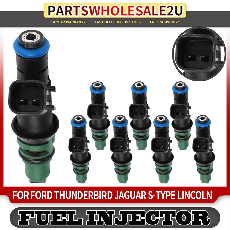 8x Inyector de combustible para Ford Thunderbird 2002 Jaguar S-Type 2000-2002 Lincoln LS Foto 1 de 4