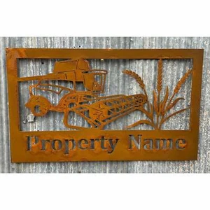 Custom Made Property Sign Header Wheat Metal Wall Art & Garden Sculpture Austral - Picture 1 of 1
