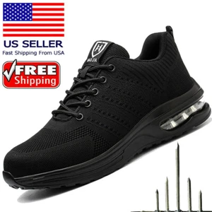 Work Boots Mens Steel Toe Shoes Safety Shoes Indestructible Shoes Anti-Punctur - Picture 1 of 22