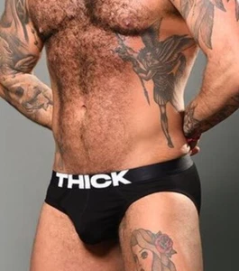 New Men's Sexy Andrew Christian Black THICK Brief - Gay Interest - Picture 1 of 12