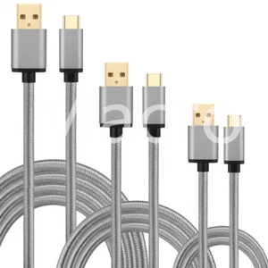 3X10ft Nylon Braided Rope USB-C Type-C 3.1 Data Sync Charger Charging Cable Cord - Picture 1 of 23