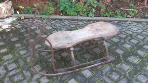 Antiker Kinder Schlitten Eisen Deko Puppen Bär Landhaus Winter - Bild 1 von 6