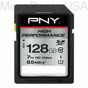 PNY High Performance 128GB SDXC Class 10 UHS-I 85MB/sec P-SDXC128U185-GE - (H4) - Picture 1 of 1