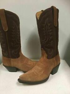 Women's Star Boots Tan Suede Brown Leather Cowboy Western Boots W7018