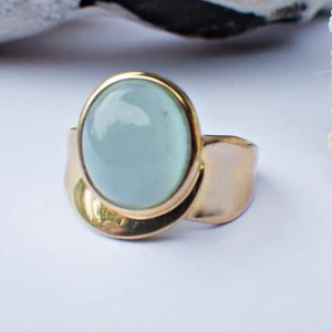 PZ GIOIELLO ANELLO MILKY AQUA 375 ORO SOGNI D'ORO 18 57 NUOVO 739 acquamarina - Foto 1 di 5