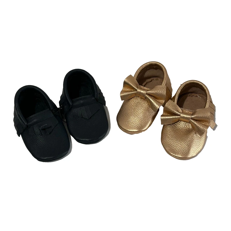 NEW Leather Blue Copper Mary Jane Shoe 2 Pair Moccasins Handmade Dress 5" - Image 1 of 4