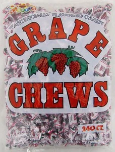 Albert's Grape Chews 240 Ct Bag Classic Novelty Candy Bulk Taffy Candies Alberts - Picture 1 of 5