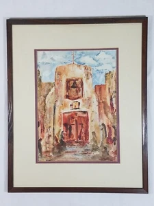 Origonal Signed Impressionism Watercolor Depiction of Southwest Christian Church - Picture 1 of 11