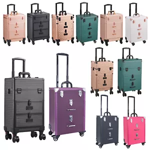 3 in 1 Makeup Trolley Case Mobile Beauty Vanity Hairdressing Case with Drawer UK - Picture 1 of 67