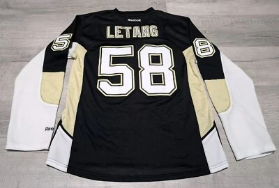 Camiseta Kris Letang Premier Pittsburgh Penguins NHL Reebok Negra Mujer Talla L Foto 1 de 4