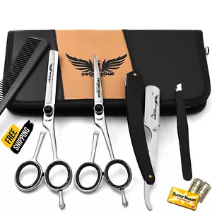 Professional Barber Salon Hairdressing Hair Cutting Thinning Scissors Shears Set - Picture 1 of 8