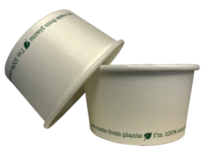 Disposable Soup Ice Cream Container 12oz With ECO Lids Heavy Duty Bowl Paper Cup - Image 1 of 4