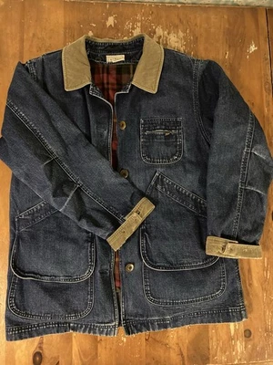 LL Bean Vintage Womens Med. Denim Barn/ Chore Jacket Removable Lining - Image 1 of 4