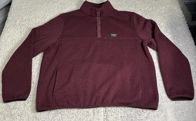 LL Bean Sweater Men’s Slightly Fitted Burgundy Snap-T Fleece Pullover Size 2XL - Image 1 of 4