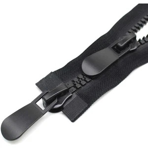 Reißverschluss 85 cm Kunststoff, teilbar, 2-Wege, dick, Wintermantel, Schwarz - Bild 1 von 8