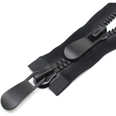 Reißverschluss 85 cm Kunststoff, teilbar, 2-Wege, dick, Wintermantel, Schwarz - Bild 1 von 4