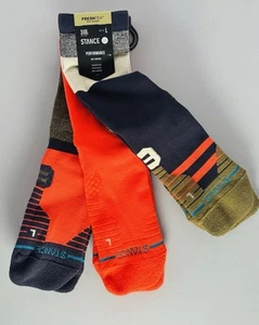 $55 Stance FreshTek Perf Socks Route Mid Crew 3 Pack Men 9-13/Women 11-14 NWT - Picture 1 of 3
