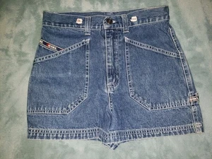 Basic Equipment Size 10 Girls Jean Shorts Vtg Y2k 00s 90s Big Pockets Carpenter - Picture 1 of 6