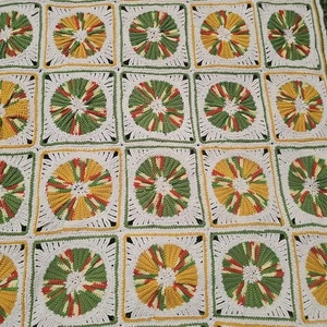 Trapunta afgana vintage cucita a mano toni terra colori autunnali 76x50" cuciture strette - Foto 1 di 12