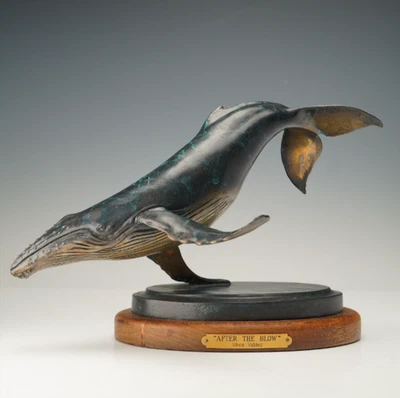 Escultura de ballena de bronce Vince Valdez (Wyoming) "DESPUÉS DEL GOLPE" LE #18/50 (1989) Foto 1 de 4