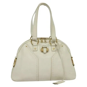 Yves Saint Laurent White Leather Handbag Authentic - Picture 1 of 23