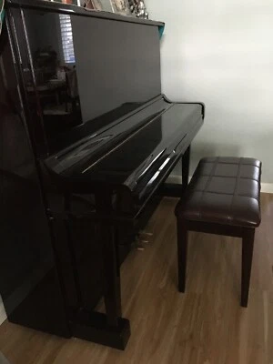 Schafer and Sons Upright Piano. Mahogany, good condition, piano bench included.  - Image 1 of 4