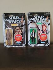 STAR WARS 3.75   RETRO COLLECTION WAVE 1 HAN SOLO & CHEWBACCA - NEW. READ