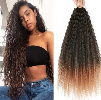 18" Synthetic Yaki Kinky Curly Crochet Hair Brazilian Braids Crocet Hair Exten - Image 1 of 4