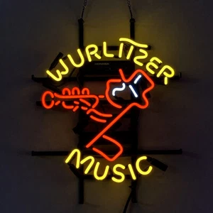 Wurlitzer Music Neon Sign Light Beer Bar Pub Wall Hanging Visual Artwork 17"x14" - Picture 1 of 1