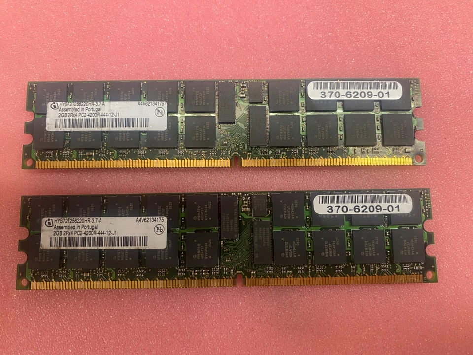 Sun Microsystems X7802A 2X 370-6209 4GB (2x2GB) PC2-4200R DDR2-533 RAM Memory - Image 1 of 1