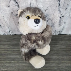 Wild Republic Handgelenk Ohrfeige Plüscharmband hängend grau Holz Wolf Huksy 8 Zoll - Bild 1 von 6